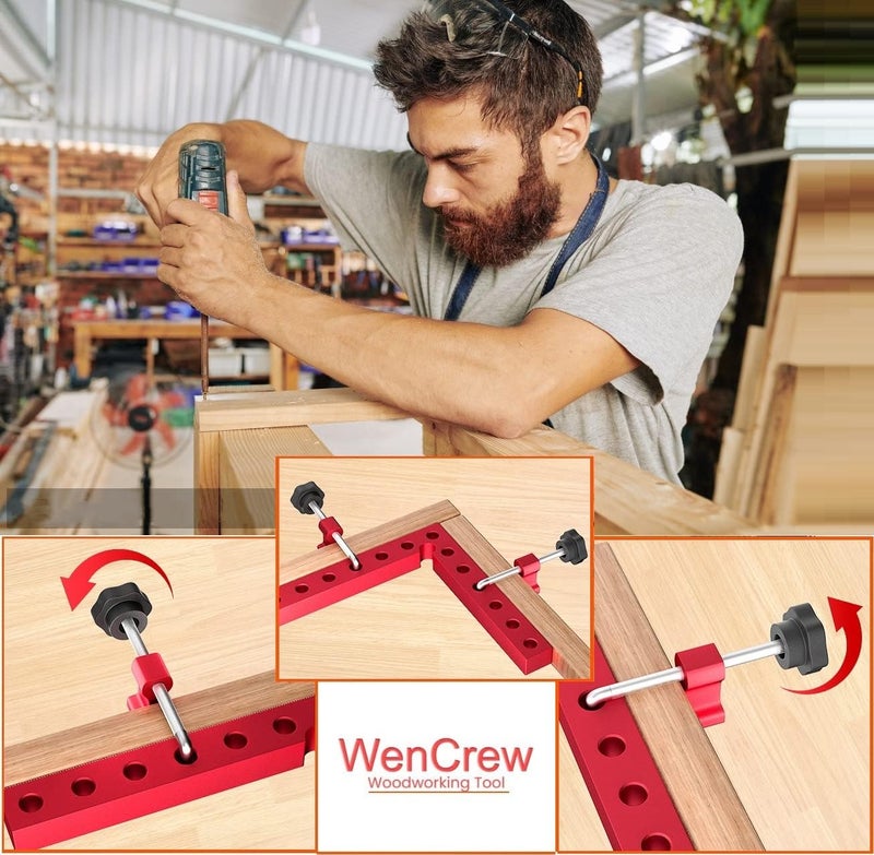 WenCrew 90 Degree Positioning Squares Right Angle Clamps, Clamping Squares for Woodworking Cabinet Clamp Corner Clamps Aluminum Alloy L Type Carpenter Tool for Cabinets, Picture Frame 7.1inch - Image 5
